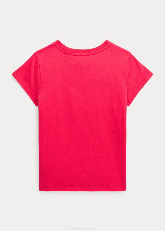 levende pink børn Ralph Lauren T-shirt i bomuldsjersey Z426B6902