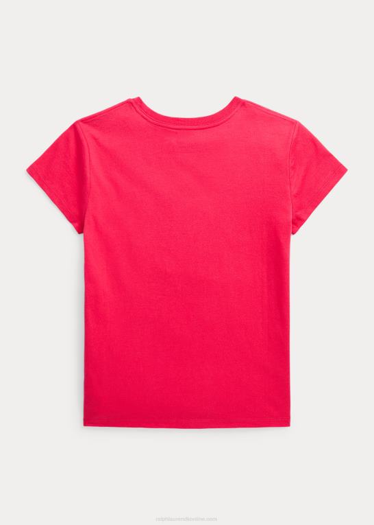 levende pink børn Ralph Lauren T-shirt i bomuldsjersey Z426B7225