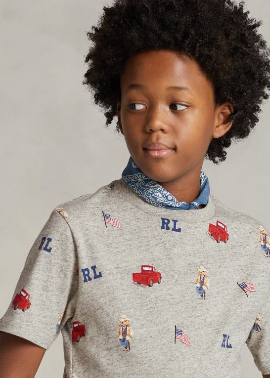 loftlyng børn Ralph Lauren polo bear bomuldsjersey t-shirt Z426B6002