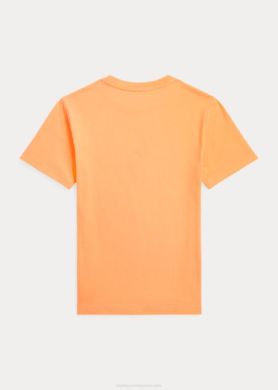 lys orange børn Ralph Lauren T-shirt i bomuldsjersey med stor pony-logo Z426B5650