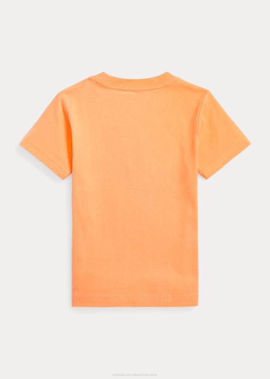 lys orange børn Ralph Lauren T-shirt i bomuldsjersey med stor pony-logo Z426B5733