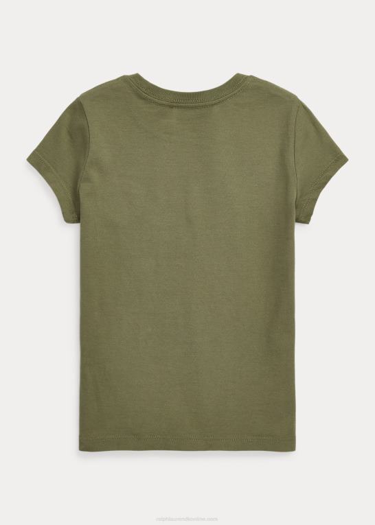 mørk salvie børn Ralph Lauren T-shirt i bomuldsjersey med logo Z426B6854