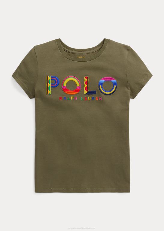 mørk salvie børn Ralph Lauren T-shirt i bomuldsjersey med logo Z426B7093