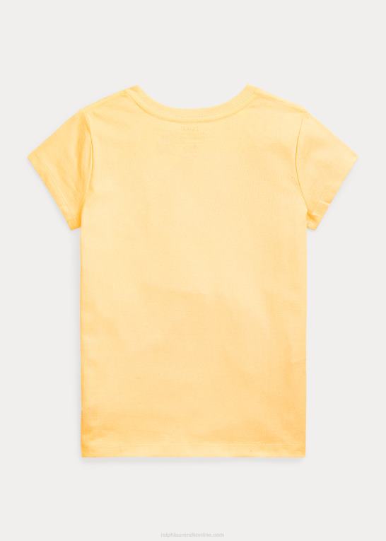 majs gul børn Ralph Lauren T-shirt i bomuldsjersey med logo Z426B7095