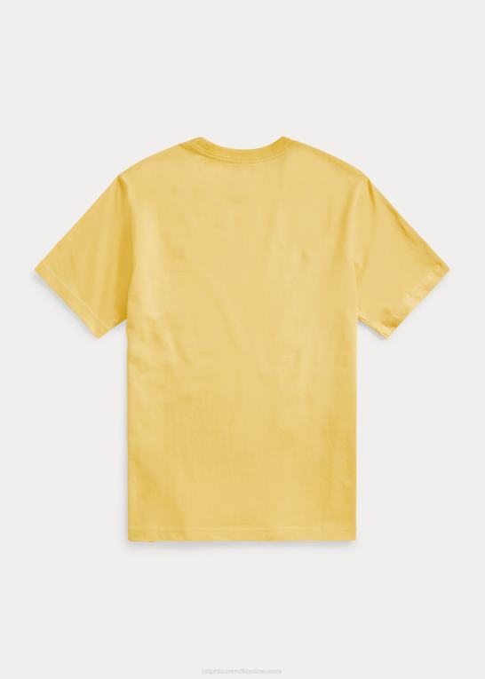 majs gul børn Ralph Lauren T-shirt med rund hals i bomuldsjersey Z426B6277