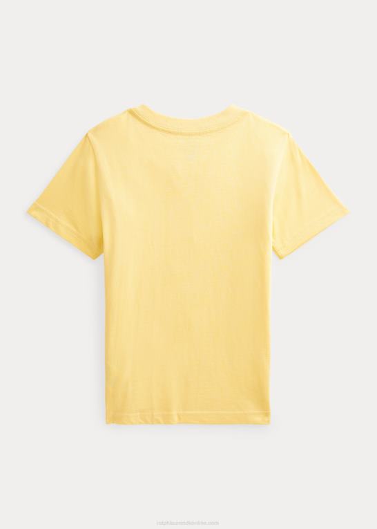 majs gul børn Ralph Lauren T-shirt med v-hals i bomuldsjersey Z426B5904