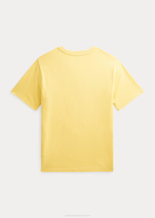 majs gul børn Ralph Lauren T-shirt med v-hals i bomuldsjersey Z426B6284