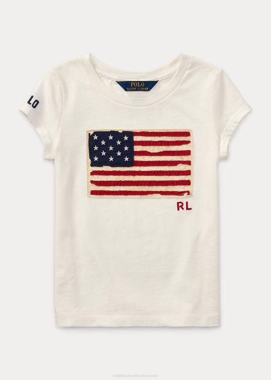 nevis børn Ralph Lauren flag T-shirt i bomuldsjersey Z426B6947