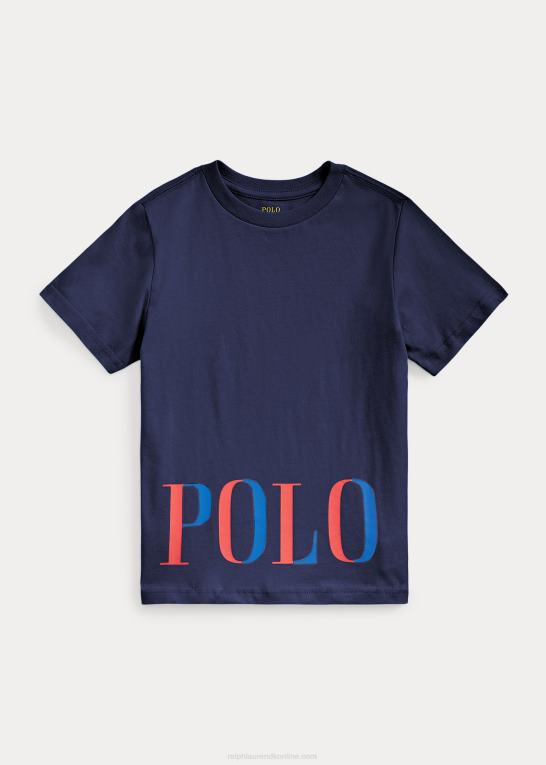 newport flåde børn Ralph Lauren T-shirt i bomuldsjersey med logo Z426B5767