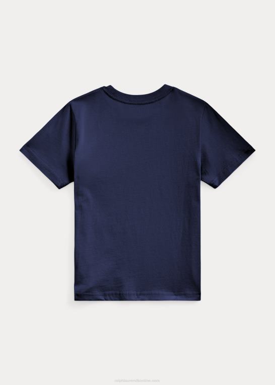 newport flåde børn Ralph Lauren T-shirt i bomuldsjersey med logo Z426B5767