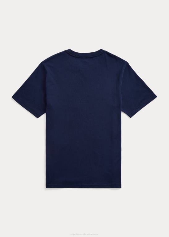 newport flåde børn Ralph Lauren T-shirt i bomuldsjersey med logo Z426B9836