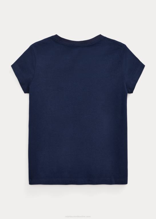 newport flåde børn Ralph Lauren T-shirt med v-hals i bomuldsjersey Z426B6916