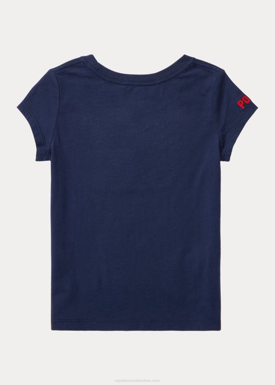 newport flåde børn Ralph Lauren flag T-shirt i bomuldsjersey Z426B6946