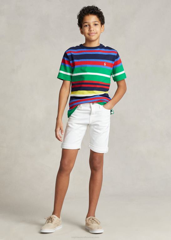 newport navy multi børn Ralph Lauren stribet T-shirt i bomuldsjersey Z426B5998
