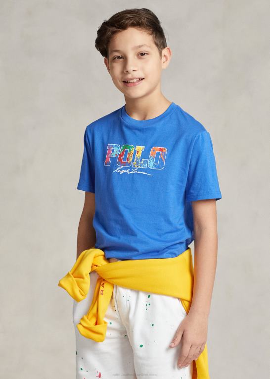 ny iris børn Ralph Lauren T-shirt i bomuldsjersey med logo Z426B5987