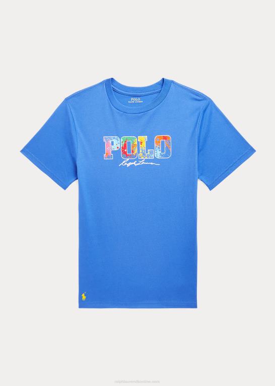 ny iris børn Ralph Lauren T-shirt i bomuldsjersey med logo Z426B5987