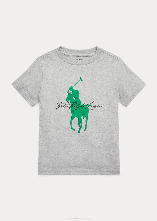 og over lyng børn Ralph Lauren T-shirt i bomuldsjersey med stor pony-logo Z426B6458