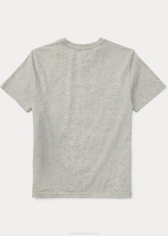 og over lyng børn Ralph Lauren T-shirt med v-hals i bomuldsjersey Z426B6279