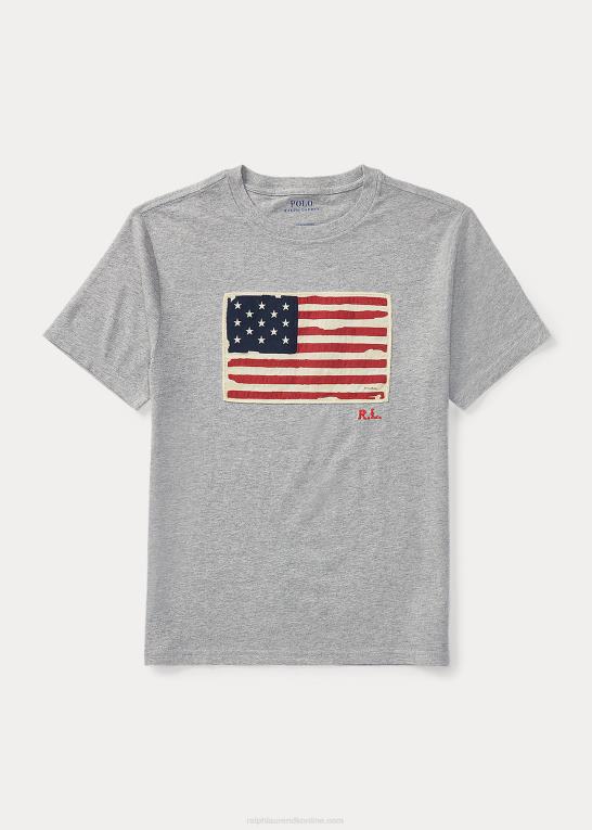og over lyng børn Ralph Lauren flag T-shirt i bomuldsjersey Z426B5911