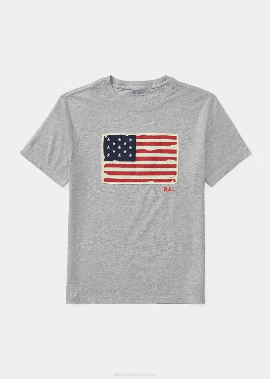 og over lyng børn Ralph Lauren flag T-shirt i bomuldsjersey Z426B6290