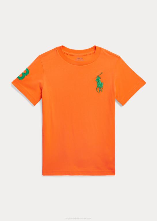 optisk orange/stamme børn Ralph Lauren stor pony t-shirt i bomuldsjersey Z426B6450