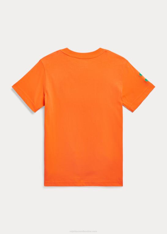 optisk orange/stamme børn Ralph Lauren stor pony t-shirt i bomuldsjersey Z426B6450