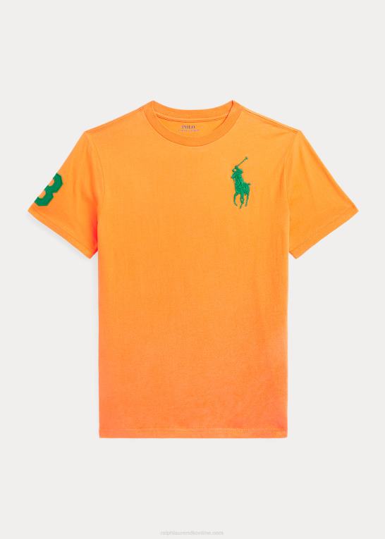 optisk orange/stamme børn Ralph Lauren stor pony t-shirt i bomuldsjersey Z426B6586