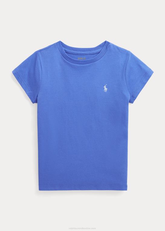 pigesten blå børn Ralph Lauren T-shirt i bomuldsjersey Z426B6909