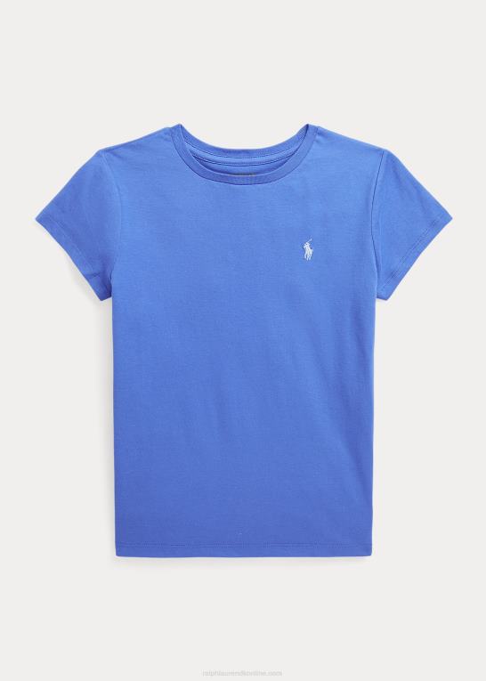 pigesten blå børn Ralph Lauren T-shirt i bomuldsjersey Z426B7224