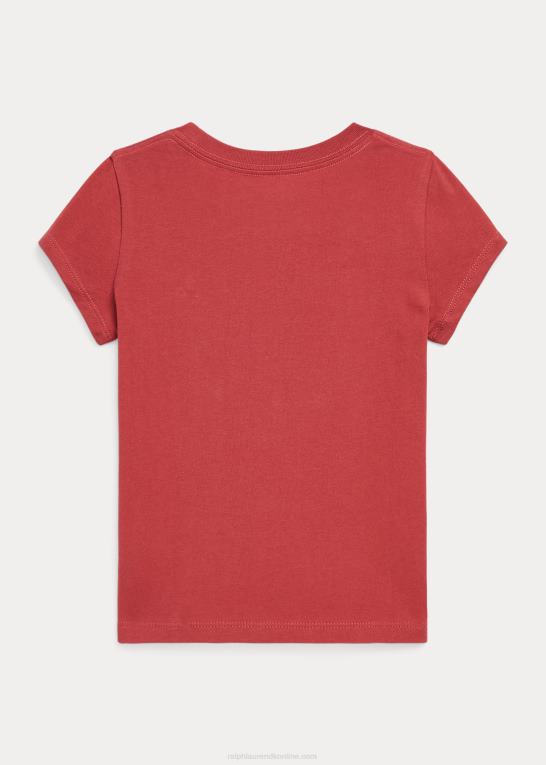 rød chili børn Ralph Lauren T-shirt i bomuldsjersey Z426B6912