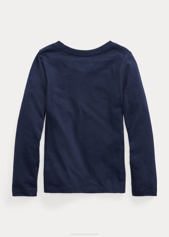 raffineret flåde børn Ralph Lauren T-shirt i bomuldsjersey Z426B6901