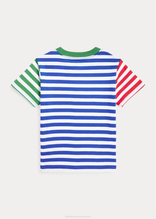 raffineret marine multi børn Ralph Lauren stribet T-shirt i bomuldsjersey Z426B5787