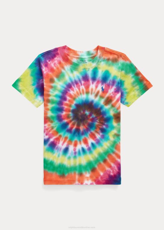 regnbuebindsfarve børn Ralph Lauren tie-dye bomuldsjersey t-shirt Z426B9787