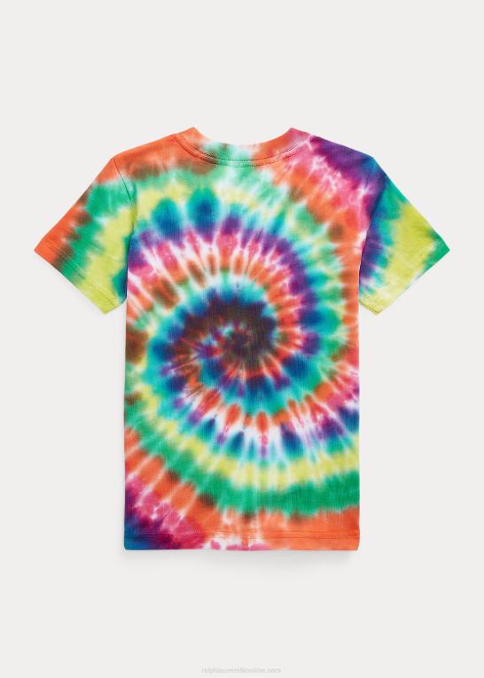 regnbuebindsfarve børn Ralph Lauren tie-dye bomuldsjersey t-shirt Z426B9787