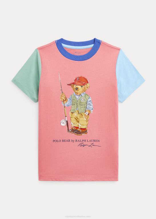 ørkenrose multi børn Ralph Lauren polobjørn farveblokeret bomuldst-shirt Z426B5734