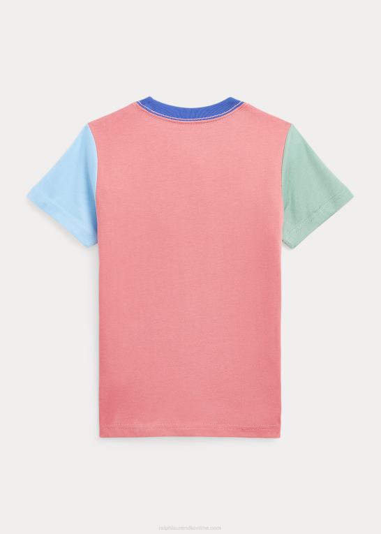 ørkenrose multi børn Ralph Lauren polobjørn farveblokeret bomuldst-shirt Z426B5734