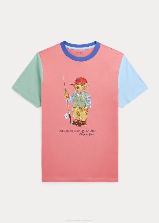ørkenrose multi børn Ralph Lauren polobjørn farveblokeret bomuldst-shirt Z426B6090