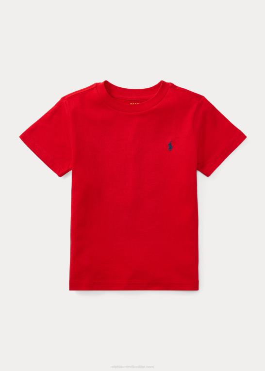 rl 2000 rød børn Ralph Lauren T-shirt med rund hals i bomuldsjersey Z426B5891