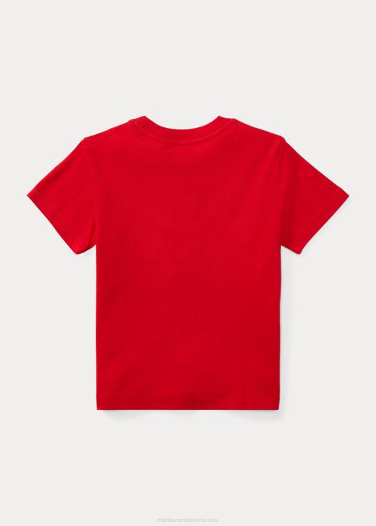 rl 2000 rød børn Ralph Lauren T-shirt med rund hals i bomuldsjersey Z426B5891