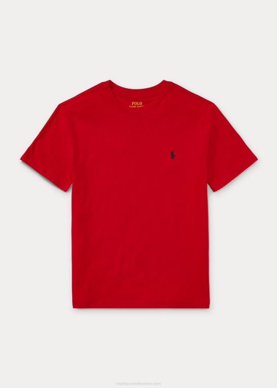 rl 2000 rød børn Ralph Lauren T-shirt med rund hals i bomuldsjersey Z426B6273