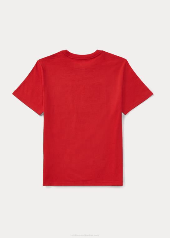 rl 2000 rød børn Ralph Lauren flag T-shirt i bomuldsjersey Z426B6291