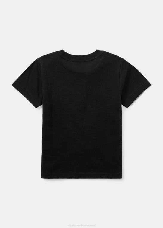 rl sort børn Ralph Lauren T-shirt med rund hals i bomuldsjersey Z426B5893