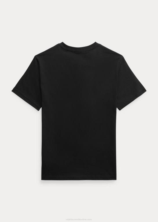 rl sort børn Ralph Lauren T-shirt med rund hals i bomuldsjersey Z426B6272
