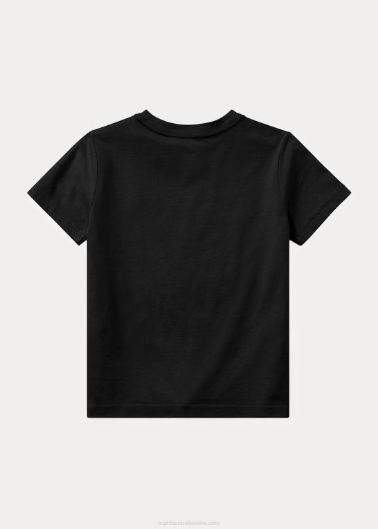 rl sort børn Ralph Lauren T-shirt med v-hals i bomuldsjersey Z426B5901