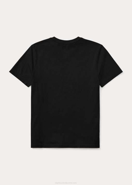 rl sort børn Ralph Lauren T-shirt med v-hals i bomuldsjersey Z426B6282