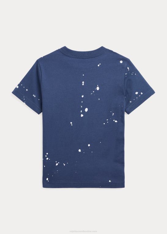 rustik marine børn Ralph Lauren T-shirt i bomuldsjersey med logo Z426B6507