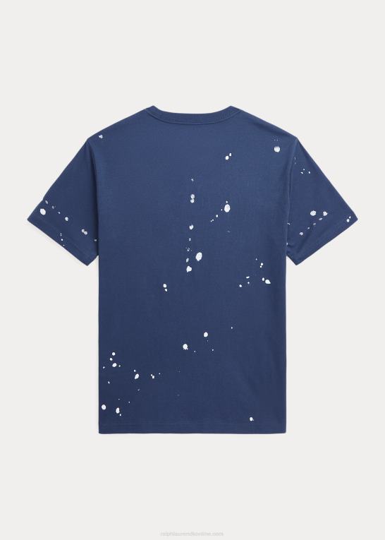 rustik marine børn Ralph Lauren T-shirt i bomuldsjersey med logo Z426B6642