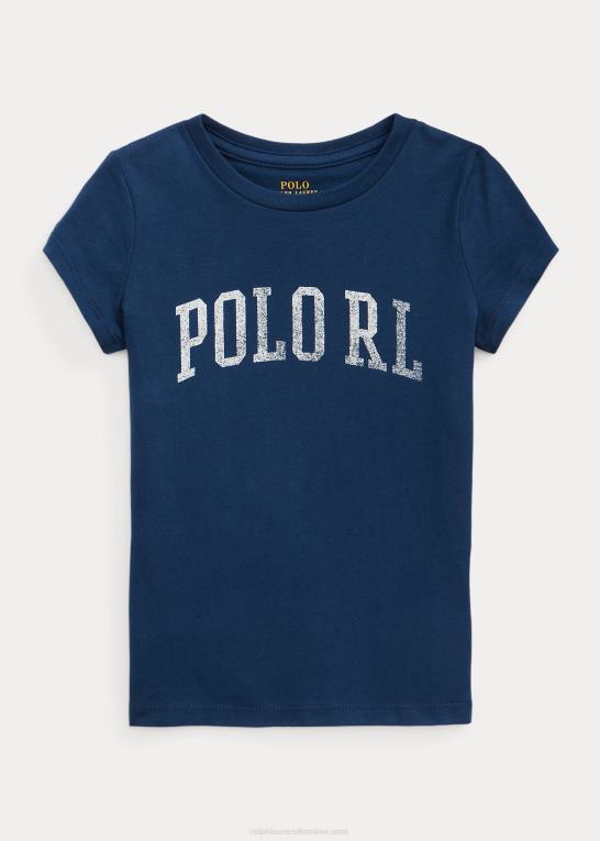 rustik marine børn Ralph Lauren T-shirt i bomuldsjersey med logo Z426B7378