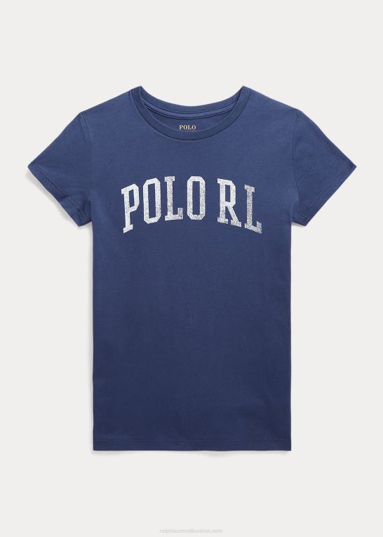 rustik marine børn Ralph Lauren T-shirt i bomuldsjersey med logo Z426B7529