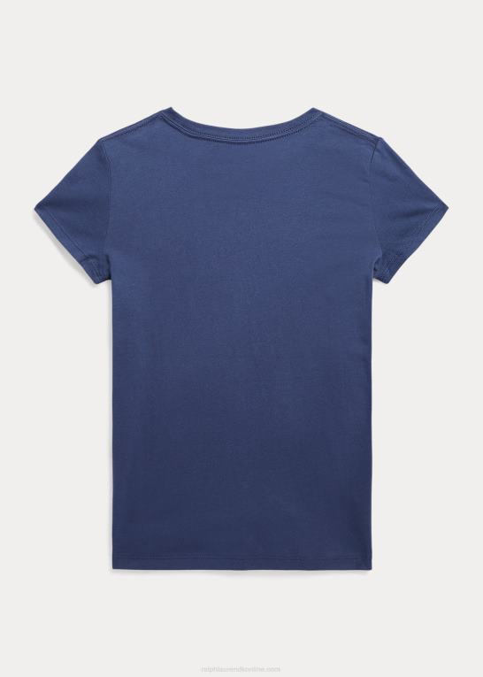 rustik marine børn Ralph Lauren T-shirt i bomuldsjersey med logo Z426B7529